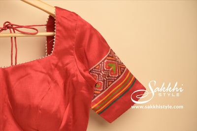 Orange Color Semi Patola Silk Saree - Sakkhi Style