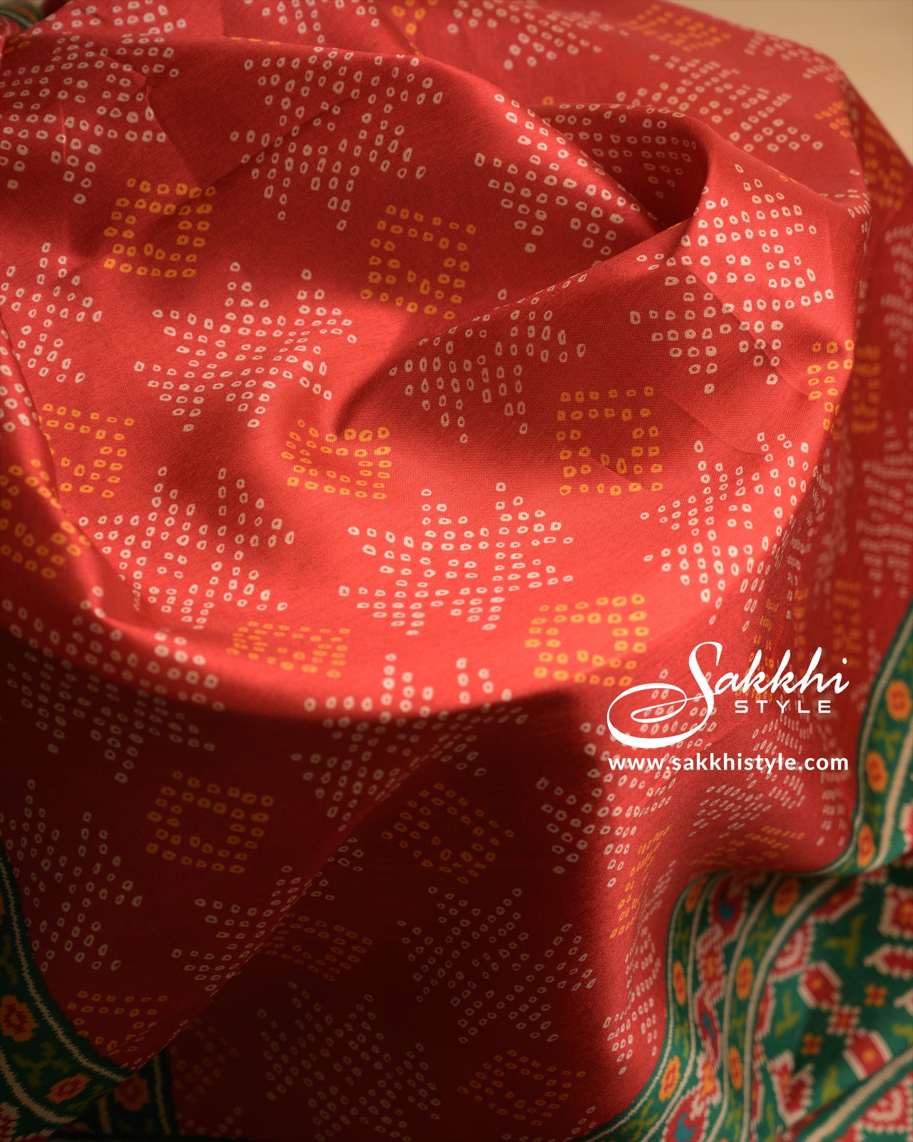 Red Color Semi Patola Silk Saree - Sakkhi Style