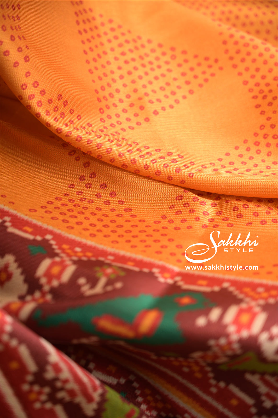 Mustard Color Semi Patola Silk Saree - Sakkhi Style