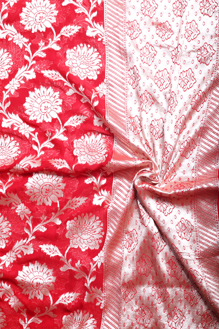 Red and gold toned banarasi silk - Sakkhi Style