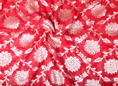 Red and gold toned banarasi silk - Sakkhi Style