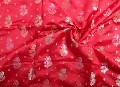 Red colour Chaniya silk saree with zari woven blouse - Sakkhi Style
