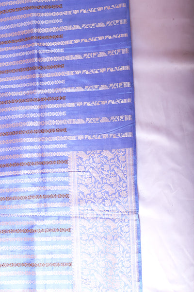 Blue semi silk saree - Sakkhi Style