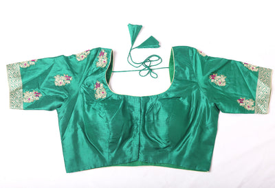 Green Katan Silk saree - Sakkhi Style