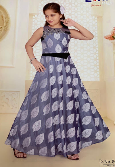 Grey and White Gown - Sakkhi Style