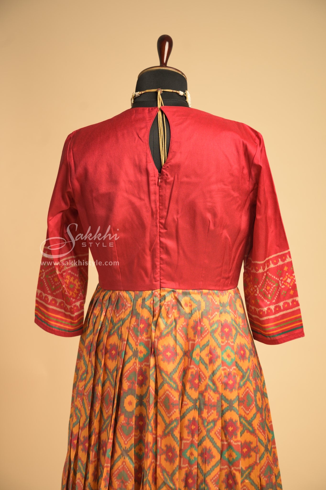 SEMI PATOLA SILK FLOOR LENGTH DRESS - Sakkhi Style