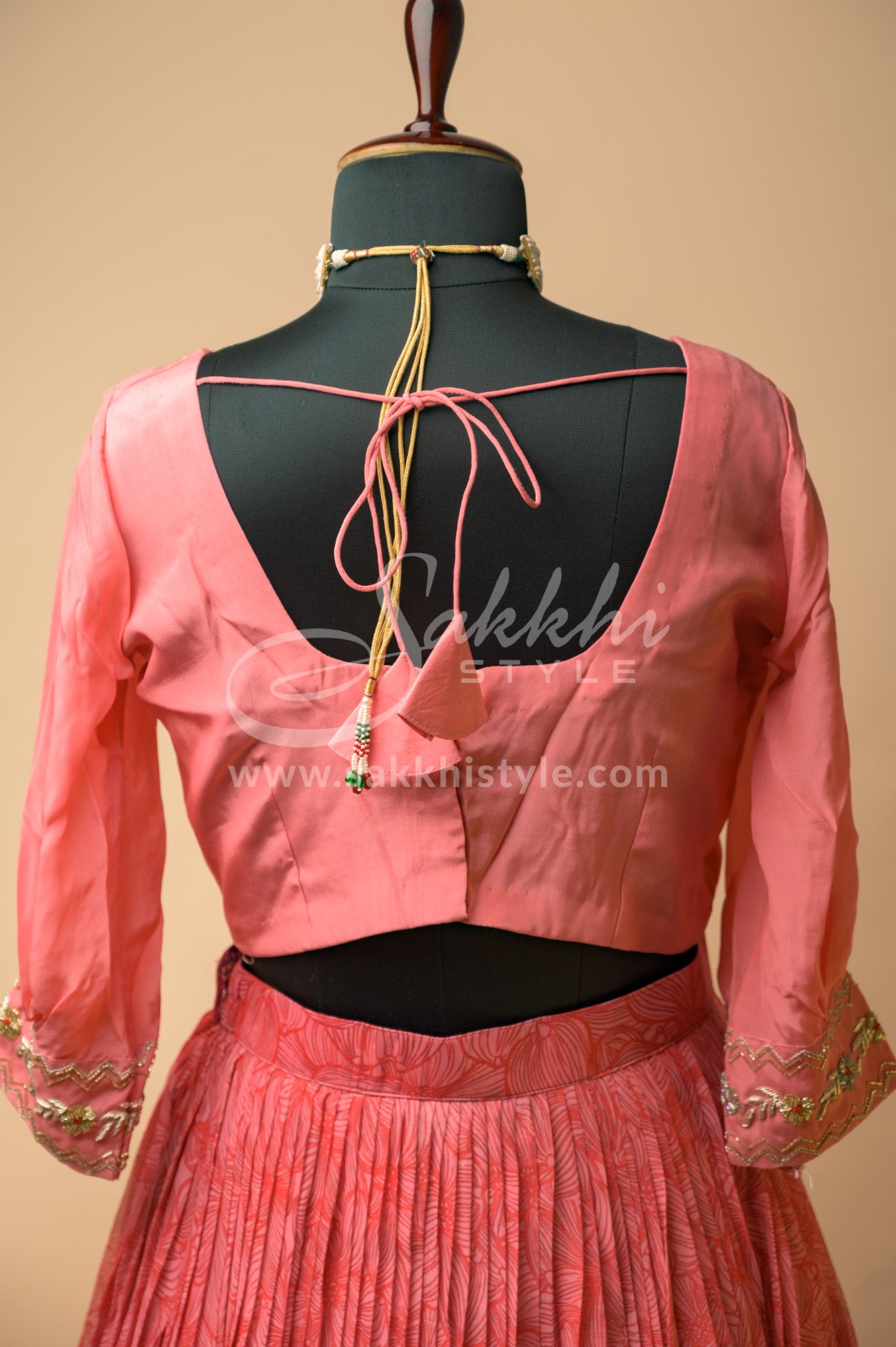 LIGHT ORANGE FLORAL CROPTOP - Sakkhi Style