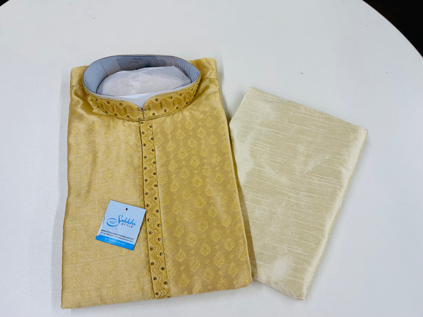 Gold and cream kurta pyjama - Sakkhi Style