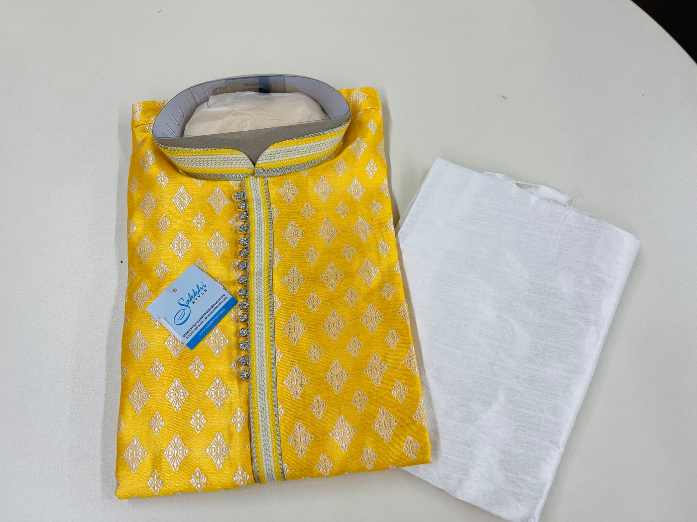 Lemon yellow and cream kurta pyjama - Sakkhi Style