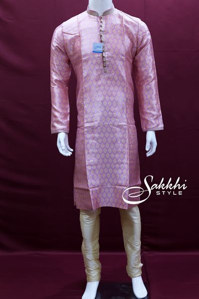 Pastel violet and light gold kurta pyjama - Sakkhi Style